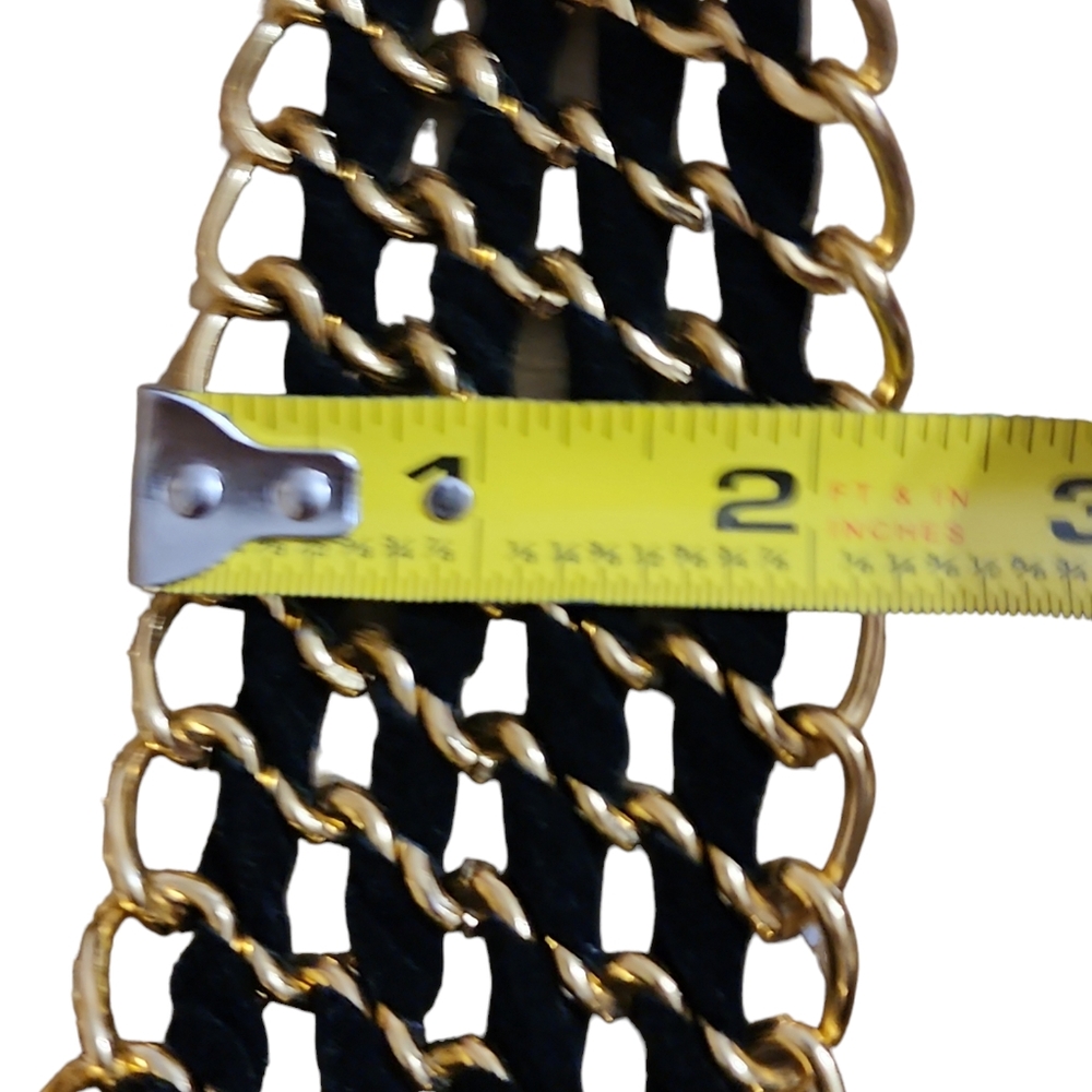Velvet and faux gold chain women's belt. M/L - Picture 11 of 12